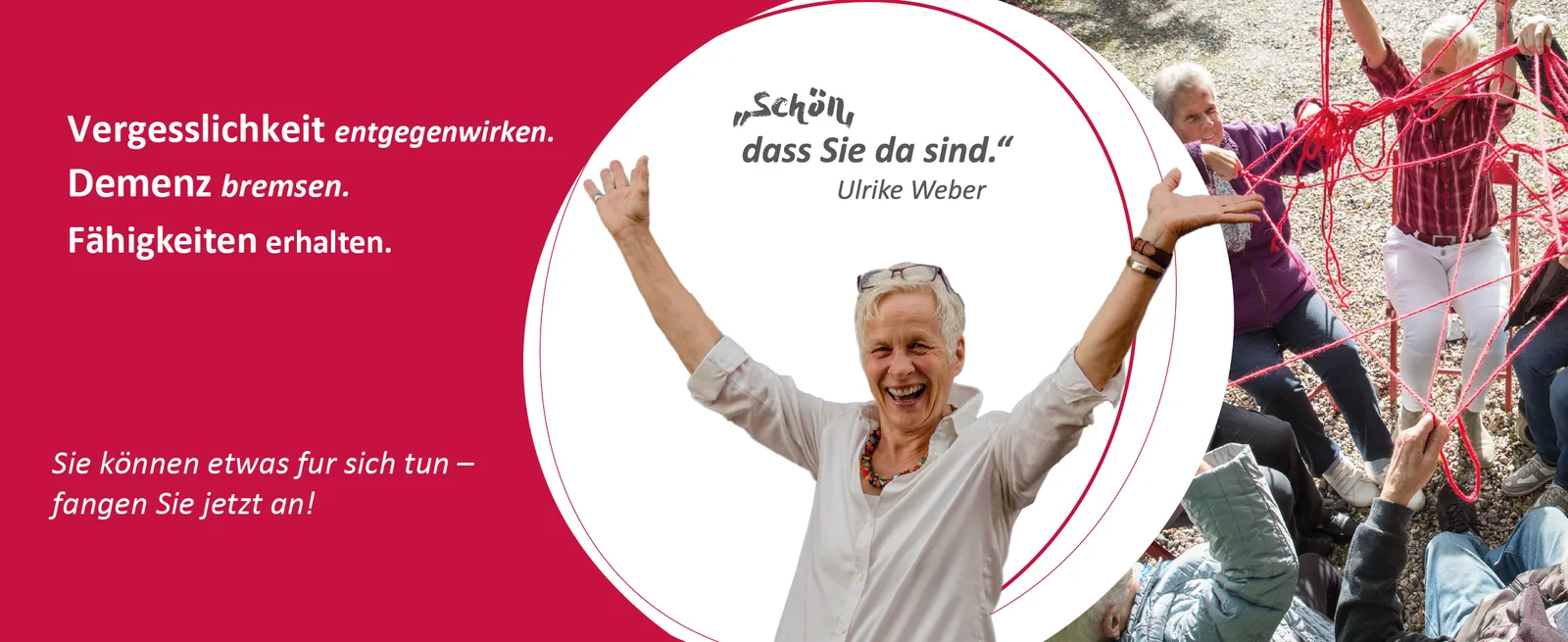Ulrike Weber mit erhobenen Armen: Schön, dass Sie da sind.